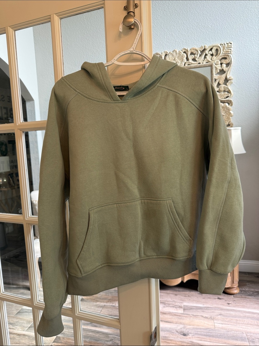 Classic Olive Hoodie Sweatshirt - Women Size L
